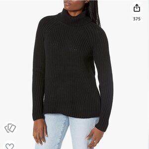 Goodthreads Cable Knit Shaker Stitch Mock Neck Sweater LS Casual Black Size L